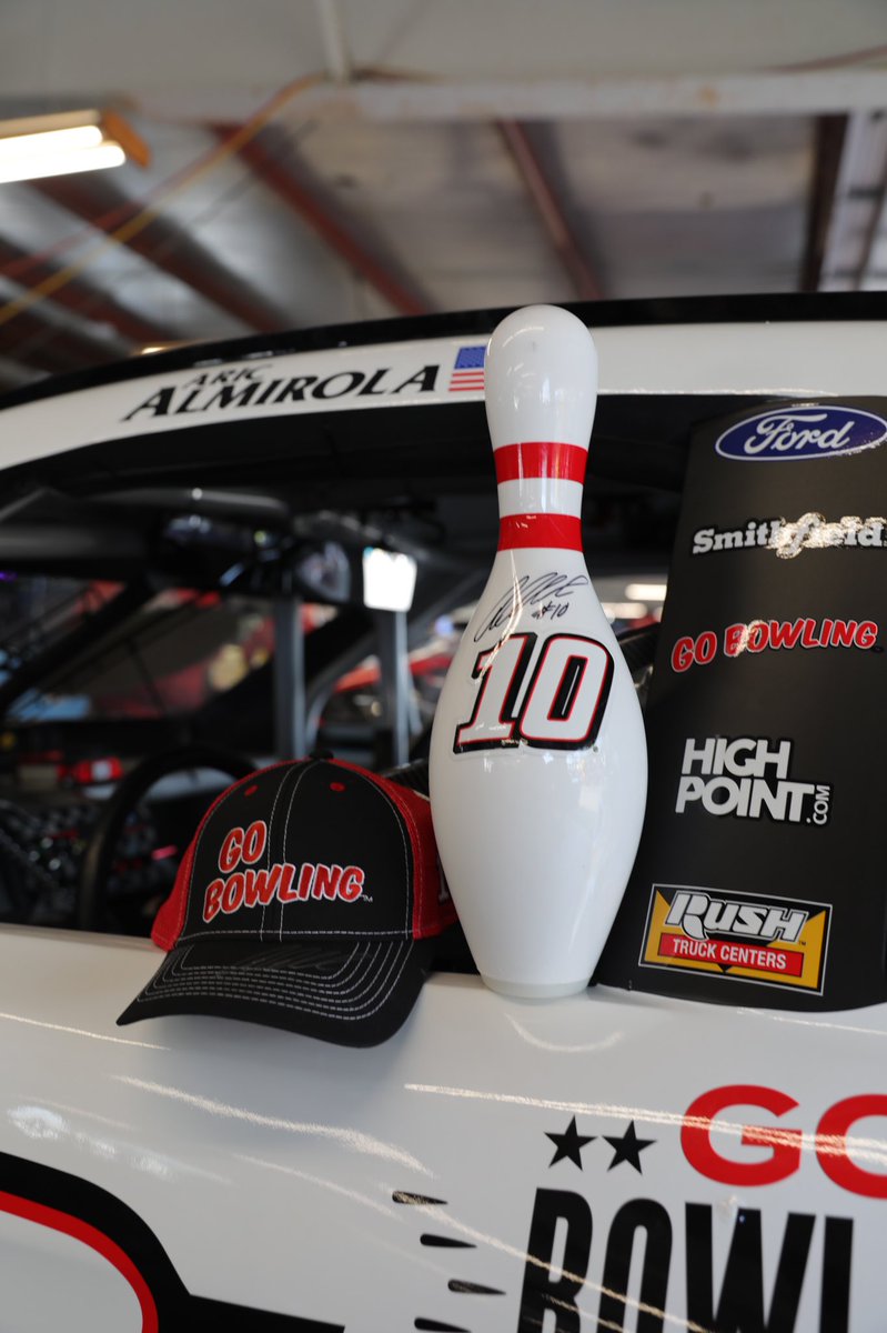 Retweet for a chance to win this <a href="/GoBowlingdotcom/">GoBowling</a> pin and hat signed by <a href="/Aric_Almirola/">Aric Almirola</a>. Winners chosen Tuesday.