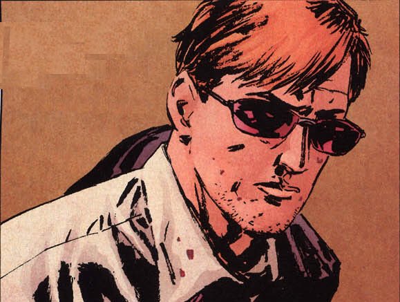 QuestionCurated's tweet photo. The sunglasses character of the day is Matt Murdock, aka Daredevil, from Marvel Comics! https://t.co/mt8biauKLA