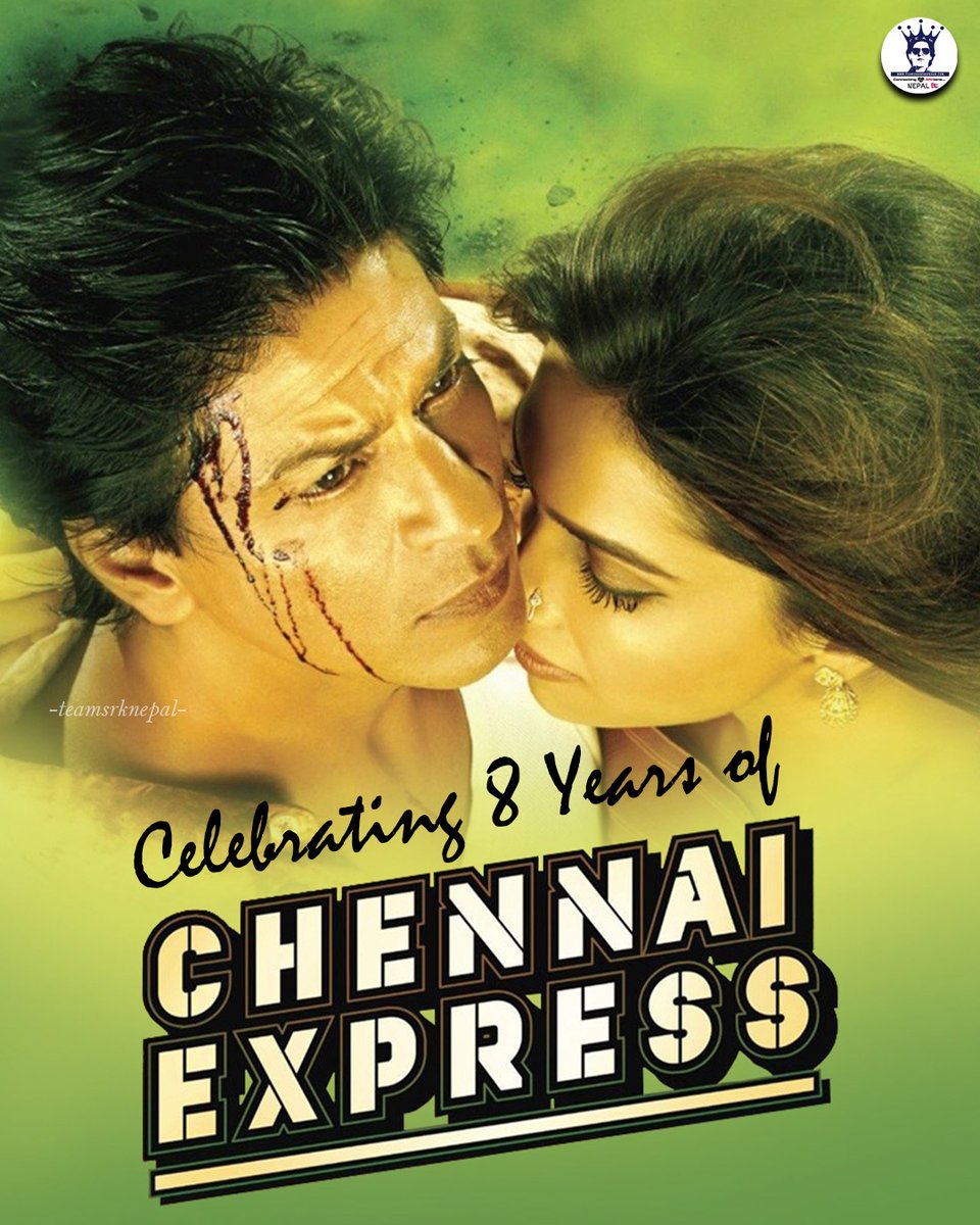 teamsrknepal's tweet photo. #OnThisDay, 8 years ago, @iamsrk and @deepikapadukone rocked the box office with laughter, emotion, and love.🥇

#8YearsOfChennaiExpress 🔥

#ShahRukhKhan #DeepikaPadukone | @teamsrkfc https://t.co/4QkSdYJGr2