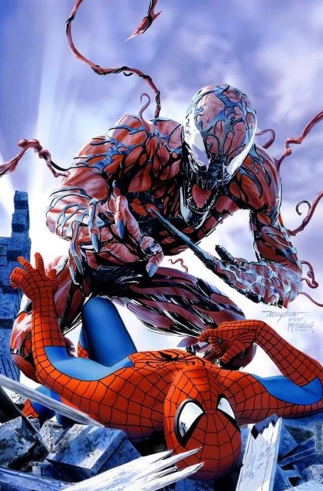 RT @Planetary_Pilot: Carnage vs Spider-Man
Art by Mike Mayhew https://t.co/bjgIKosotD