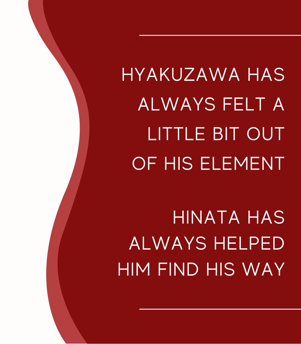 slumberish's tweet photo. "stay in the game"
T | 2.7k | #hyakuhina Feelings Realization, Introspective, Character Study

Hinata had been thinking so far ahead. Taking leaps where Hyakuzawa was worried about the next step.

Read at: https://t.co/N25UJWHUAK https://t.co/W0C69PWT4b