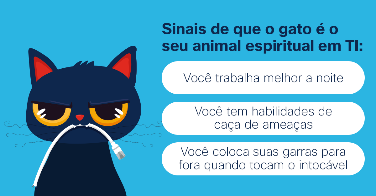 CiscoDoBrasil's tweet photo. Se as luzes do roteador roubam sua atenção, nenhuma ameaça cibernética escapa de você e você adora Catalysts, seu espírito animal é provavelmente o gato 🐈.
#DiaInternacionalDoGato #InternationalCatDay #CiscoPets #CatLovers #Catalyst https://t.co/3fR4O5Xizn