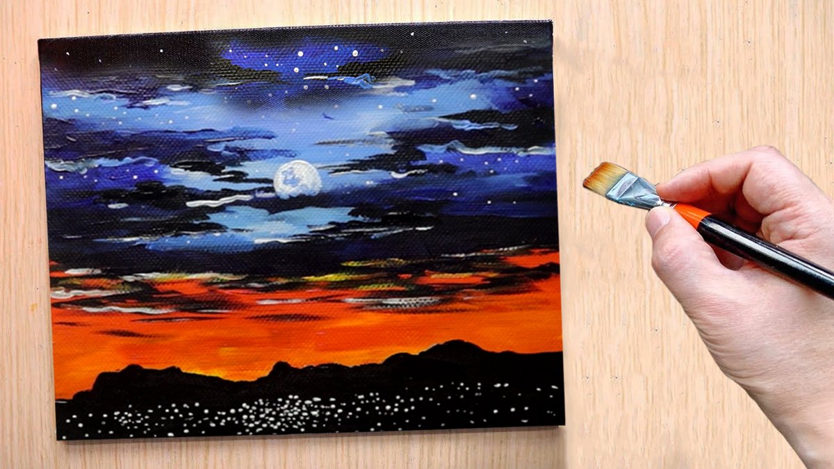 How to Paint a Starry Night Bridge with Acrylics | Acrylic Painting for ... youtu.be/Iz1icodk-3M via @YouTube