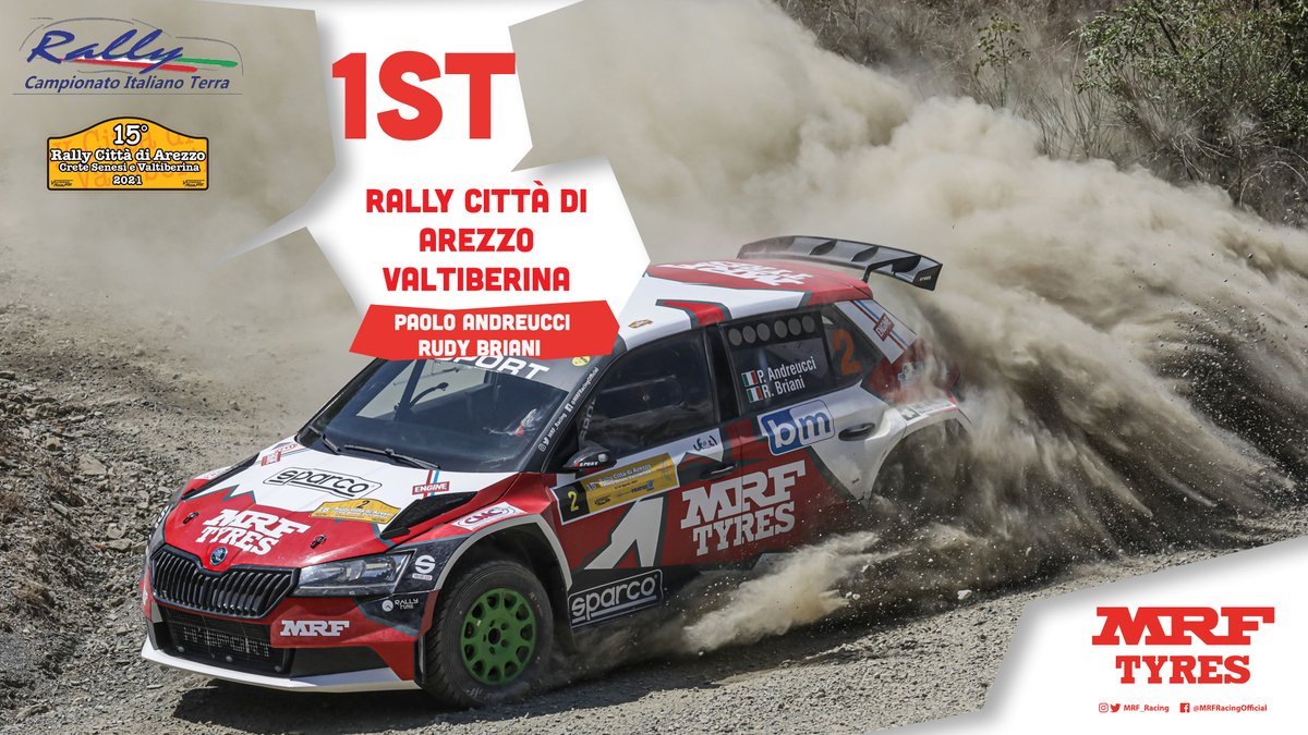 That is the win!!!

Congratulations to <a href="/AndreucciPaolo/">Paolo Andreucci</a> and <a href="/rudysunrise/">Rudy Briani</a>  for taking the win in the <a href="/CIRallyTerra/">Campionato Italiano Rally Terra</a> #RallyValtiberina

A great job for the entire team at #MRFTyres!
