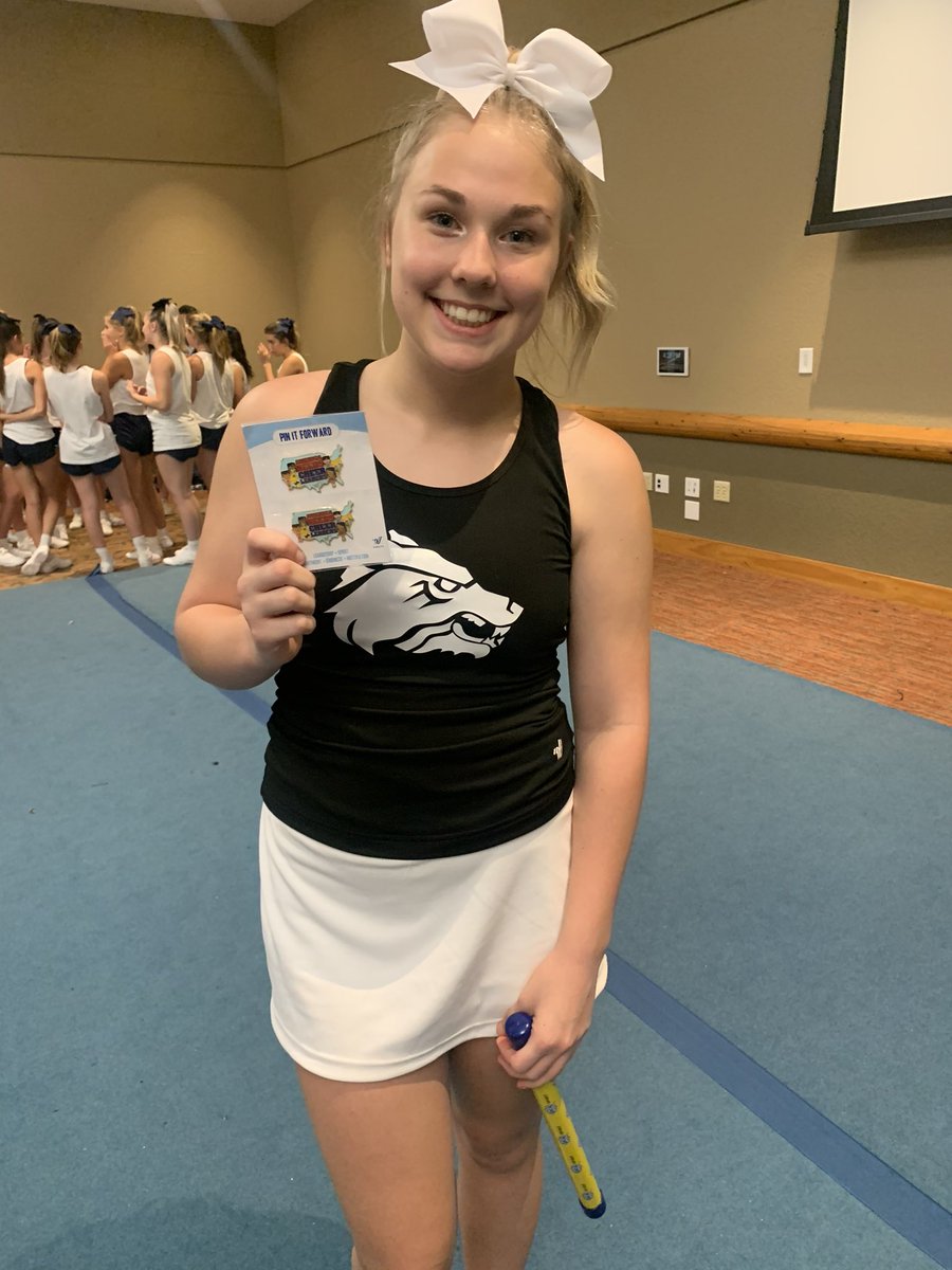 Congrats to Varsity cheer captain, Jani Jung for winning the jump competition at UCA camp, &amp; Sienna Wechsler &amp; JV Captain, Macy Alexander for being awarded with the Pin it Forward by camp staff. 💚🤍@LISD_AD <a href="/cedarparkcheer/">cedar park cheer</a> <a href="/CoachQCPProud/">Coach Q</a>