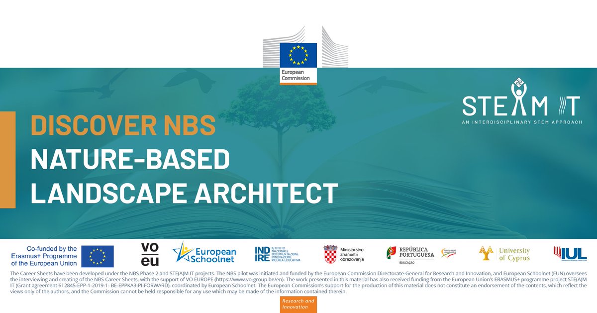scientix_eu's tweet photo. 🌳 “#Landscape #Architecture is a very rewarding way to contribute to #Nature” says @LaRoisin to students, a nature-based landscape architect. 🎙️ Listen to the full podcast episode of the #STEAMIT_project & #NBS_project ⬇️ https://t.co/jIf8Z9u4bx https://t.co/nqb2HdN7m7