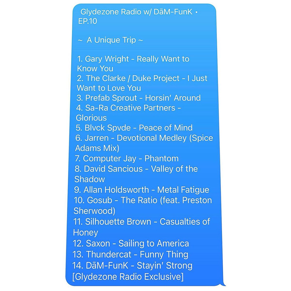 Tracklist for #GlydezoneRadio • EP.10: