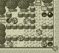 A screenshot from Mole Mania, where Muddy is in a hole, about to push a cabbage towards an enemy.