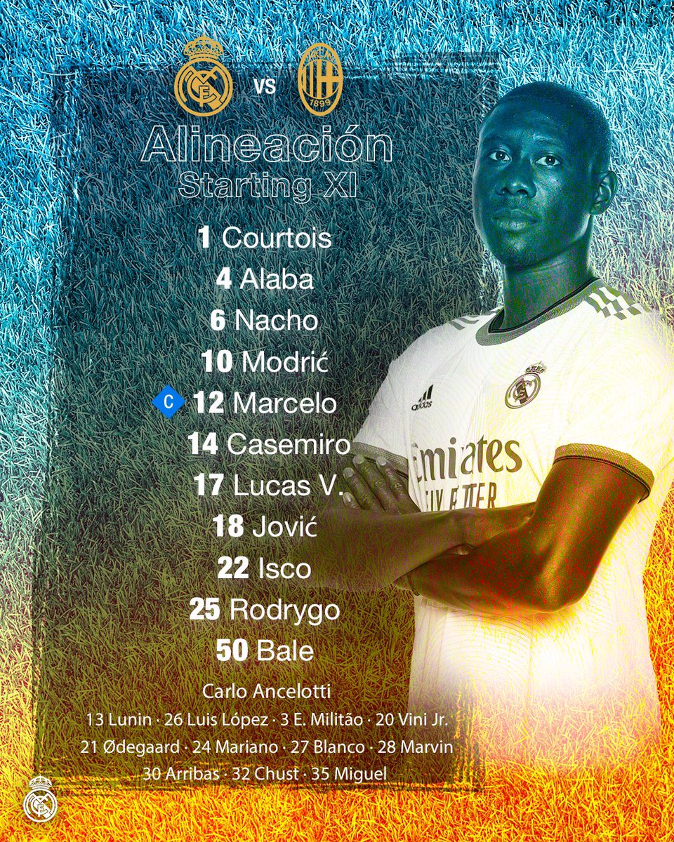 Starting XI vs Ac Milan #friendlymatch #halamadrid #RMAC