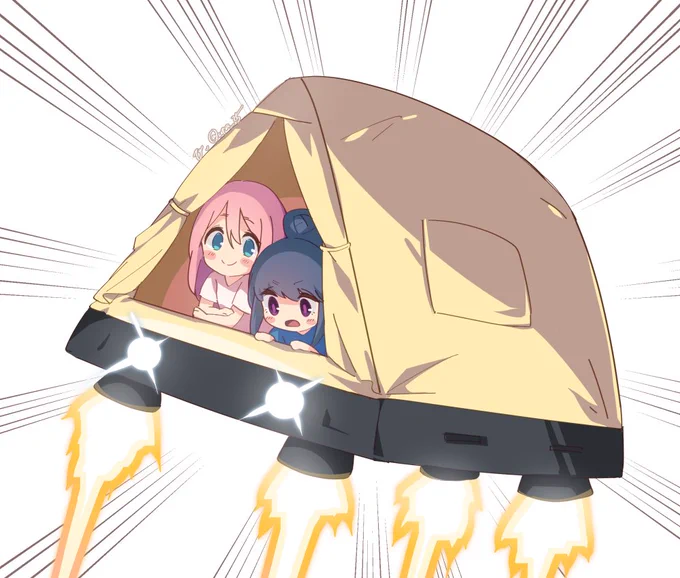 テントが飛ぶわけ………
#ゆるキャン #ゆるキャンΔ
#志摩リン #各務原なでしこ 