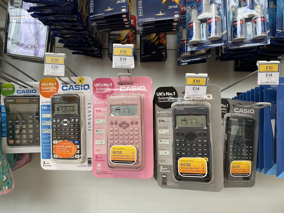 That time of year again. Tesco have dropped the calculator and geometry set prices if you have a clubcard. Make sure you’re ready for September 🙌📏✏️