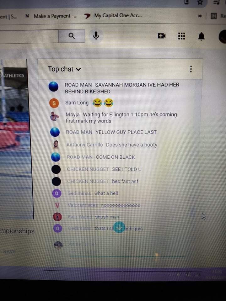 MeAndMy4Monkeys's tweet photo. @EnglandAthletic @BritAthletics 
Here is a highlight of some of the comments on the live stream day one… 
Sexist, racist, disgusting - this was just from 30mins of coverage! Something needs to change - who was monitoring this? #appalling #inclusivity #sport #championships https://t.co/Ss8YwUmKWQ
