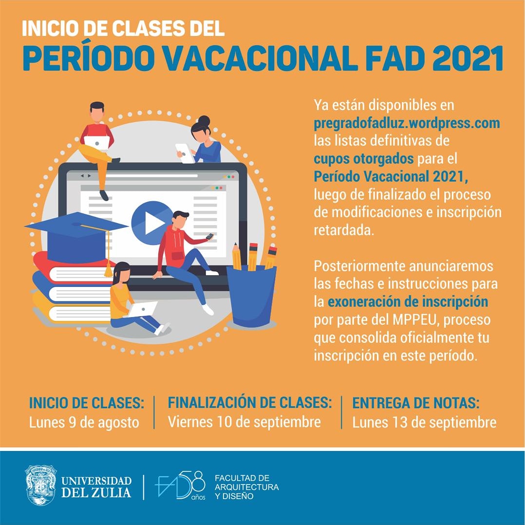 Estudiantes <a href="/FadLUZ/">FadLUZ</a>: están disponibles en pregradofadluz.wordpress.com las listas definitivas de CUPOS OTORGADOS para el PERÍODO VACACIONAL 2021. El inicio de clases será mañana LUNES 9/8. Mayor información en
instagram.com/p/CSU4mEwlNBT/…