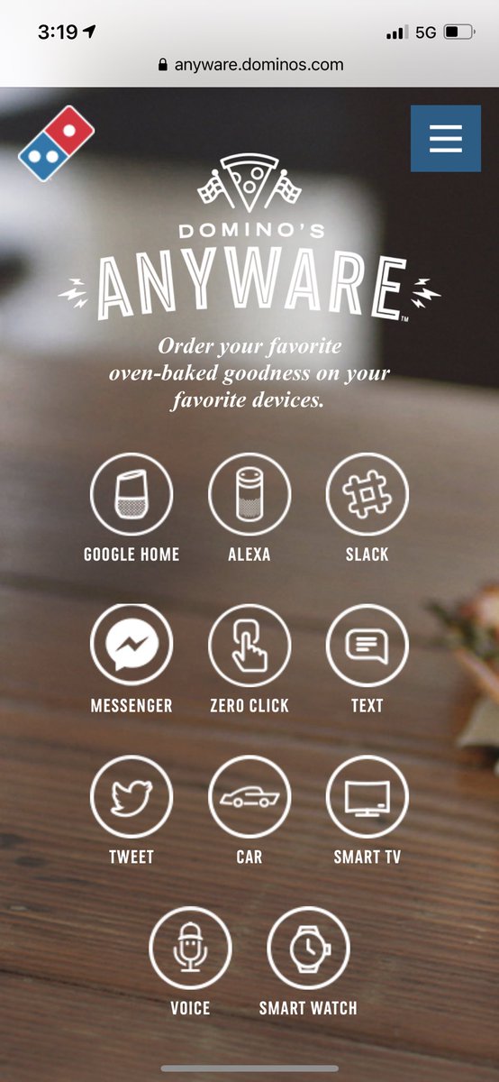 emilybinder's tweet image. Digital orders as a percentage of sales:
McDonald’s: ~20%
Starbucks: ~25%
Chipotle: ~50%
Domino’s: ~75%
$DPZ is a tech company. :)
Look at AnyWare. They’ve been at this for years. Integrates voice ordering feat. Alexa and Google Assistant. #ambientcomputing #voicemarketing