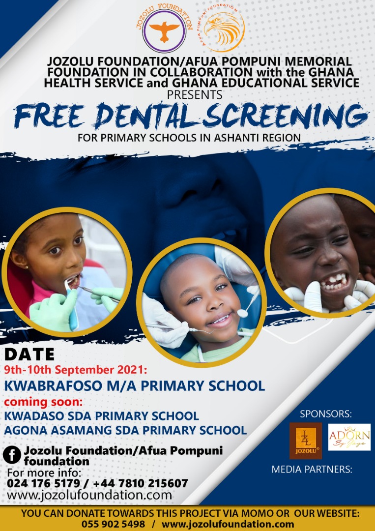 JozoluF's tweet photo. https://t.co/MB1Y1p8sav 
We are very proud to announce that our first free dental screening will take place in a few weeks. This is a joint effort with @AfuaPompuni  Sponsorships are still welcome❗
Let's bring a smile on their faces 😊
#changingcommunities #communityengagement https://t.co/eHj2uLnHYR