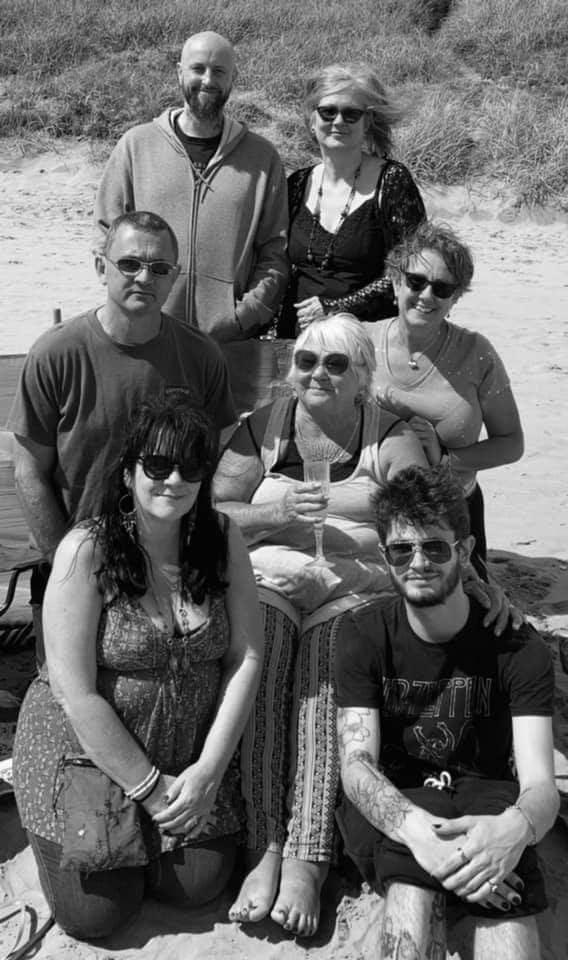 AnneDunkley1's tweet photo. Wish you could have been there #25th #AustinDay 2021 #myfamily, Gary @Seagull69tattoo, Jane @dunkleyjane1, hubby, Grande, Tania, me, the boy @djmumjeans xx https://t.co/8TX3vVRnAR