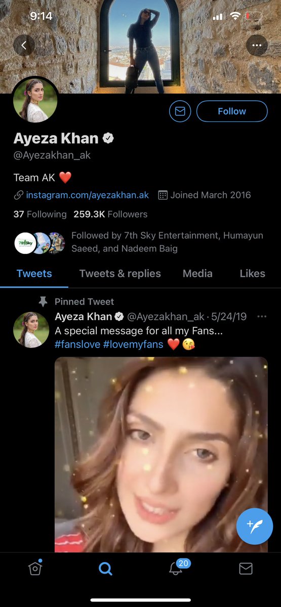 Ayezakhanak3's tweet photo. Report @Ayezakhan_ak 

Its not an official account, i am surprised how Twitter has verified this page. 
I have reported this account and sharing my video mentioning that its not me! #realayezakhan https://t.co/vj5xtVm4e7