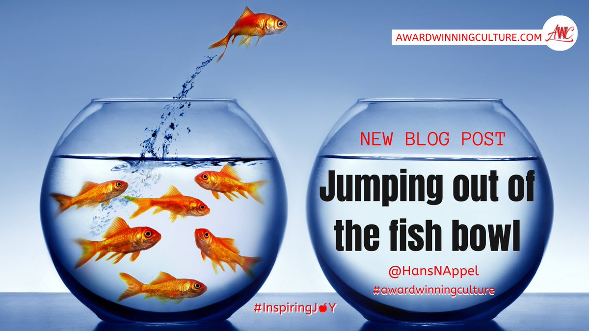 NEW BLOG POST--Jumping Out of the Fishbowl “Our biases, assumptions, and predetermined expectations incarcerate ourselves, and others with glass walls that leave us desperate to break out.” bit.ly/37HGvWt #AwardWinningCulture #InspiringJOY @awculture