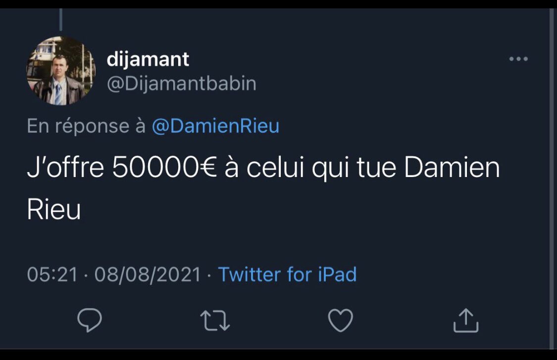 BesnardAnne3's tweet photo. Quand Twitter laisse écrire ça ! sans suspendre deux poids et deux mesures ÉTONNANT NON ! https://t.co/oNIGuXq86m