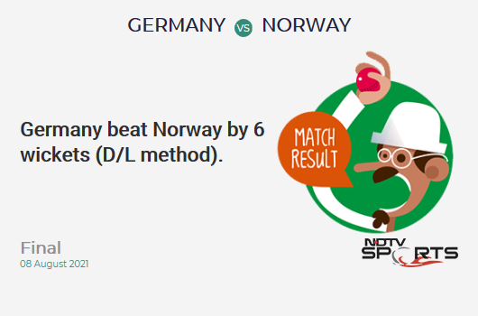 CricketNDTVLive's tweet photo. Final: Germany beat Norway by 6 wickets (D/L method). #GERvNOR https://t.co/NKgdAUsyeu
