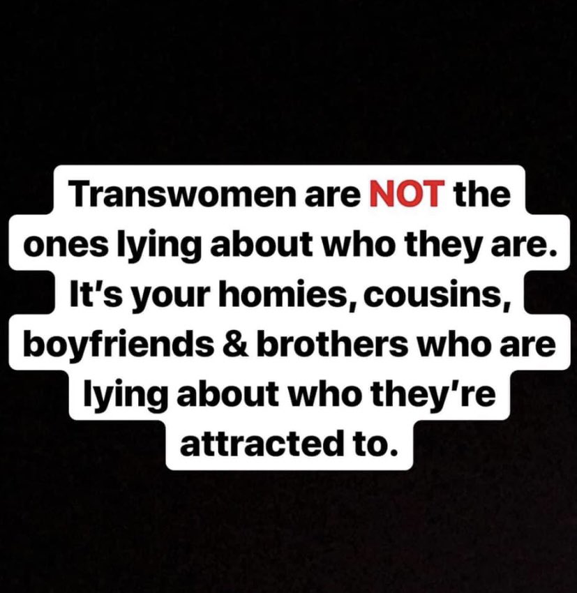 menlikeuspod's tweet photo. Men are lying every day to hide the fact that they love transwomen 💯 It doesn’t have to be this way #transattractedmen #menlikeus #transamorous #transattracted #translivesmatter #blacktranslivesmatter #transgender #blackwomen #blackmasculinity #blackfathers #blackfamily #downlow https://t.co/0RVN5ZRURi