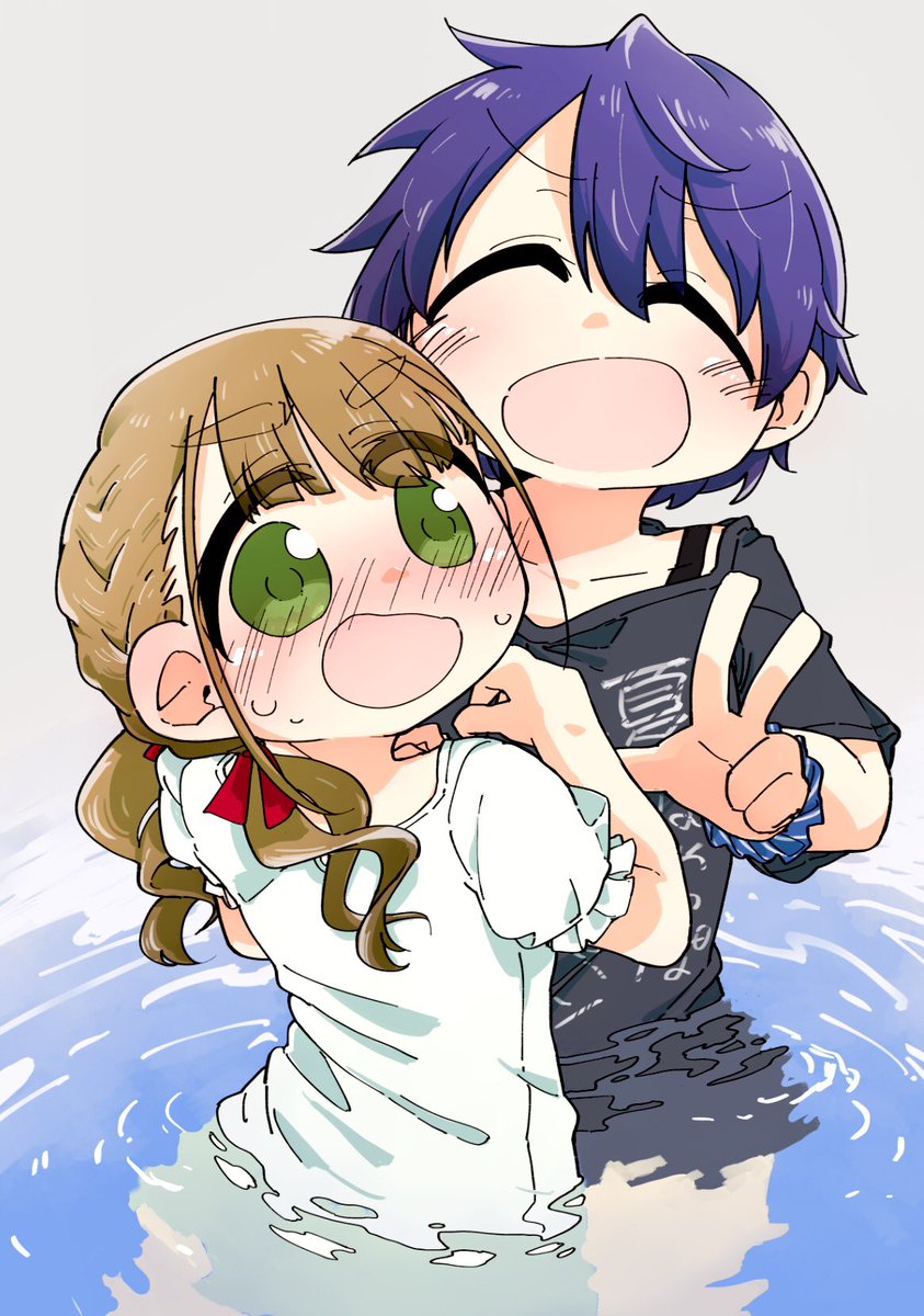 「パン屋組の海水浴してるとこパシャーしたいわね…… 」|佐名柄さがらのイラスト