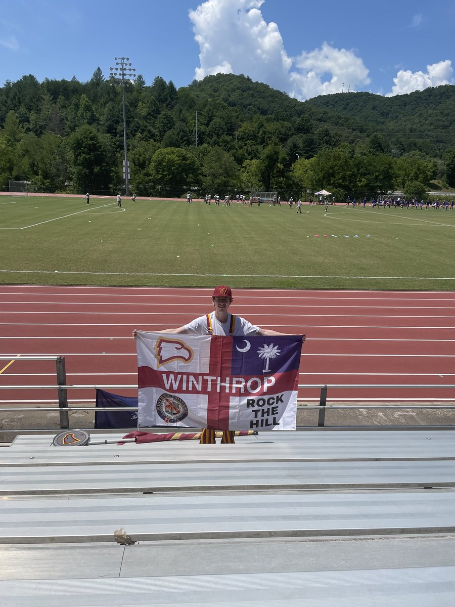 WinthropLive's tweet photo. No drum allowed, so either I’ve gained a reputation or WCU is just the worst place ever. It’s good to be back though! #WinthropAway ⚽️🏔 https://t.co/C6oJ8ZcESM