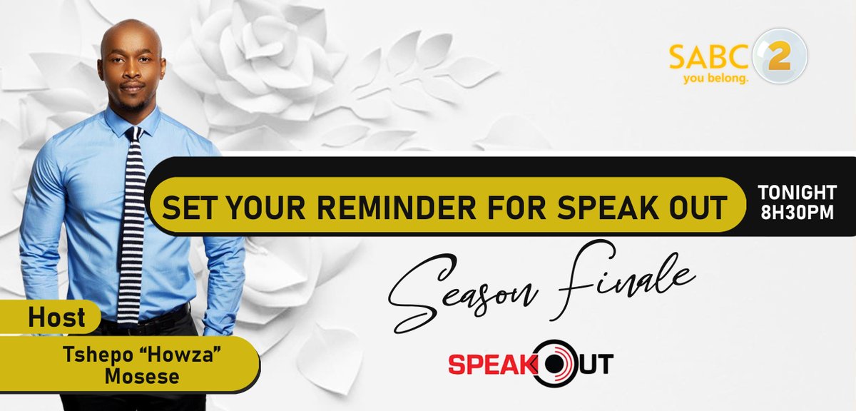 Stay tuned for the season finale of Speak Out Season 12. Tonight at 8h30pm. | <a href="/SABC_2/">SABC_2</a>