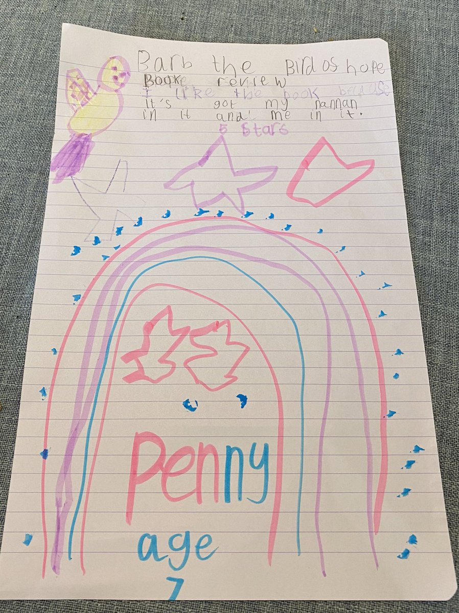 ZowieNorris's tweet photo. Received the cutest ‘review’ of my book from my niece - who loves it because’ It’s got Nannan and me in it’ 😂🥰 #writercommunity #WritersCafe #newauthor #ChildrensBooks #childrensauthor #parentswhoread https://t.co/obWED1voGs
