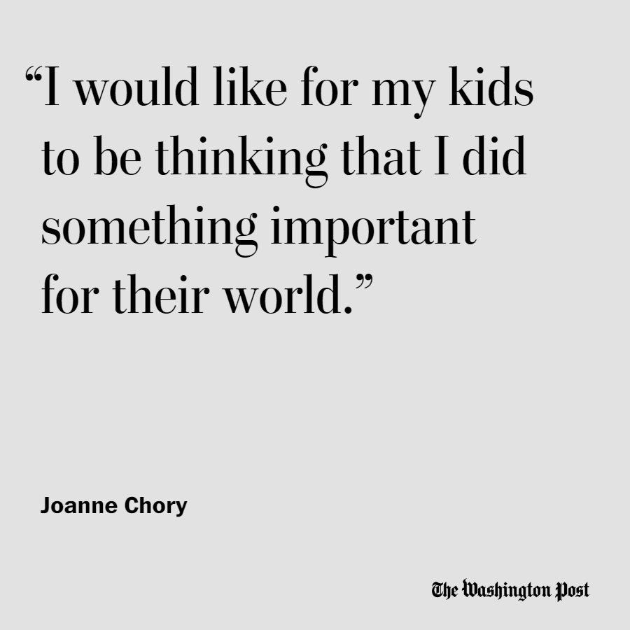 "I would like for my kids to be thinking that I did something important for their world," said Joanne Chory.