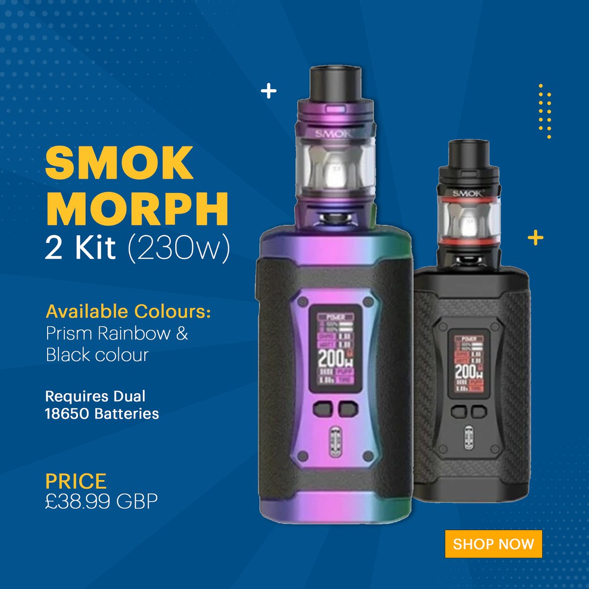 Best4ecigs's tweet photo. Introducing The Smok Morph 2 Kit 💨💨💨

Learn more here: https://t.co/mzZj2JjPtE

#smok #smokvape #vaping #vapes #vapinglife https://t.co/8AzWMQSory