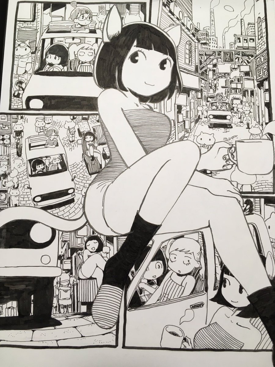 できたー。マンガ風ミリペン画。
#東京オレンピック 