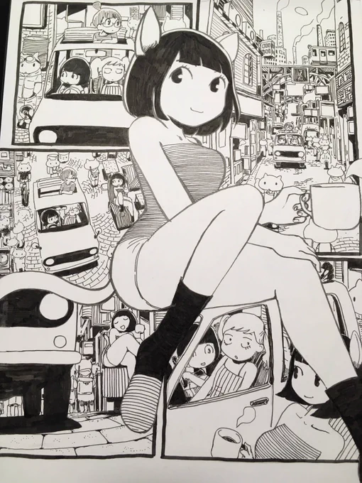 できたー。マンガ風ミリペン画。
#東京オレンピック 