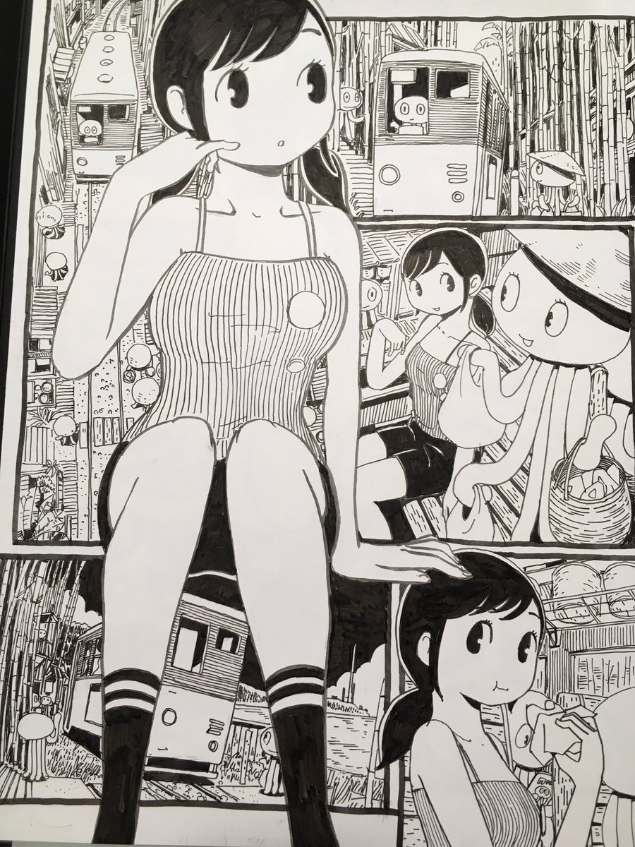 できたー。マンガ風ミリペン画。
#東京オレンピック 
