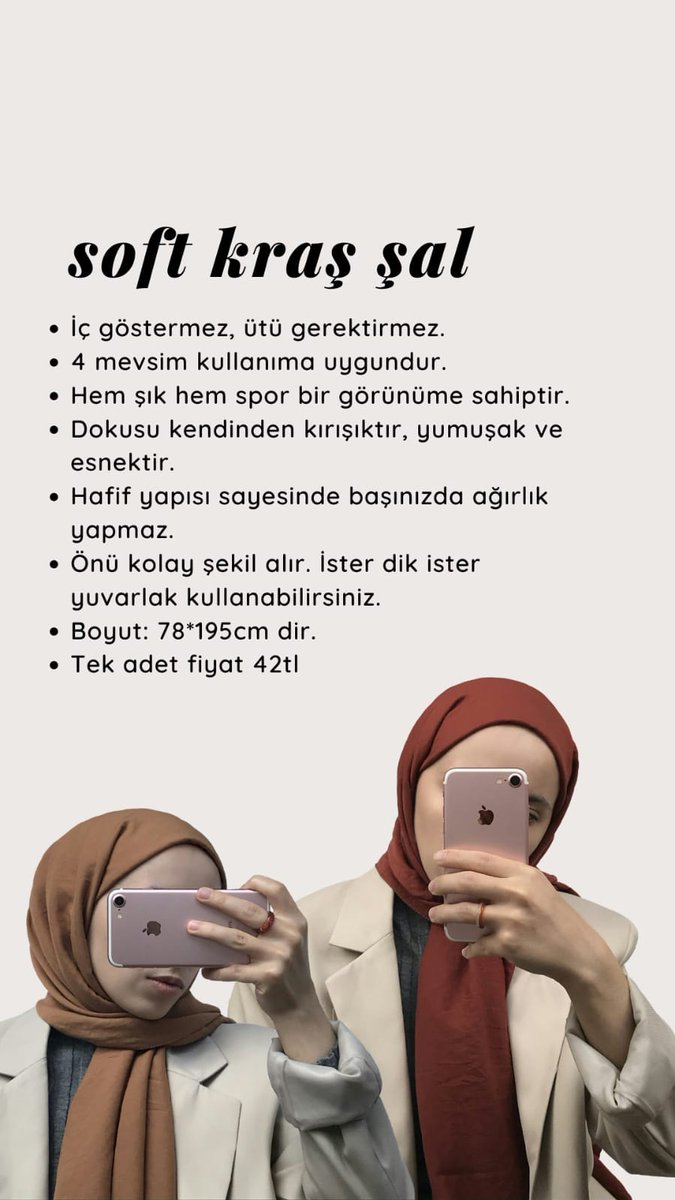 Bu yazı soft kraşsız geçirme 🌅

Birbirinden güzel rengarenk soft kraş şallarımız için web sitemizi ziyaret edebilirsiniz ☘️

shopier.com/ShowProductNew…