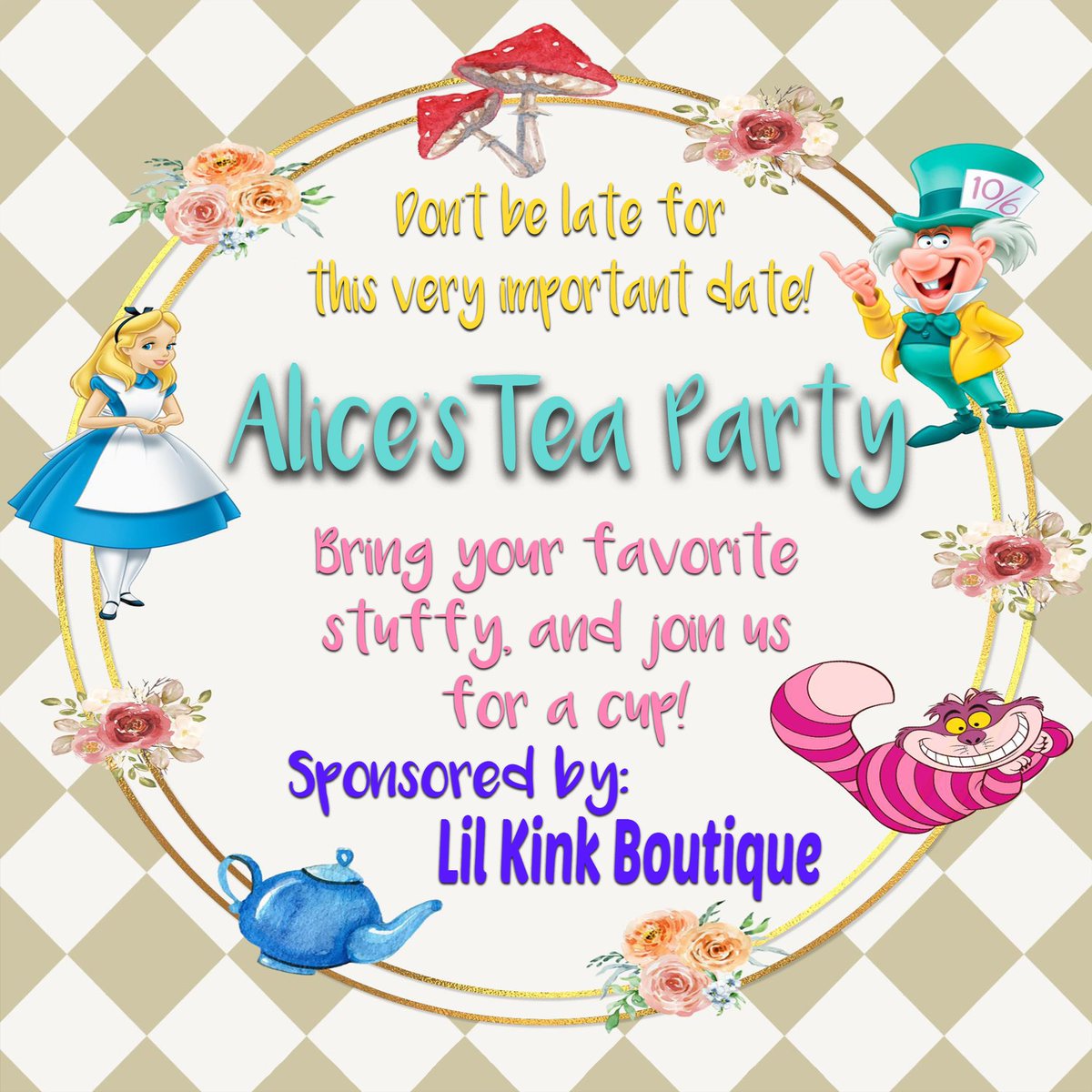 Teddy_Con's tweet photo. New for 2021 Alice’s Tea Party sponsored by @Lilkinkboutique 
•••
#TeddyCon #TeddyCon2021 #ABDL  #ABDLgirl #ABDLboy #ABDLlife #ABDLLifestyle #ABDLpride  #ABDLCommunity #ABDLGirls #ABDLBoys #AgePlay #AdultBabuy #AgePlayCommunity #AgeRegression https://t.co/LhXQW1O0S4