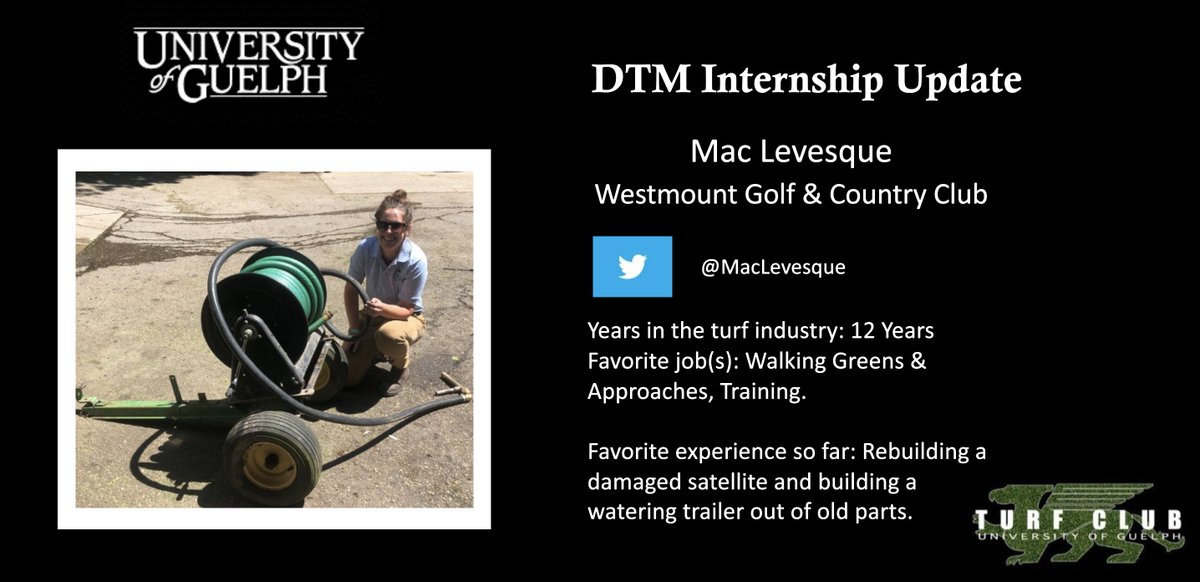 Quick internship update from Turf club co-president <a href="/MacLevesque/">Mac Levesque</a> #DTMinternshipupdates #turfgrass