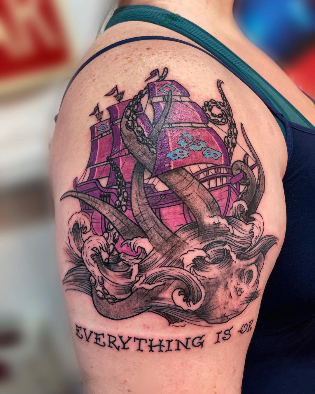 My first tattoo I did it on my boyfriend We love sea of thieves   rSeaofthieves