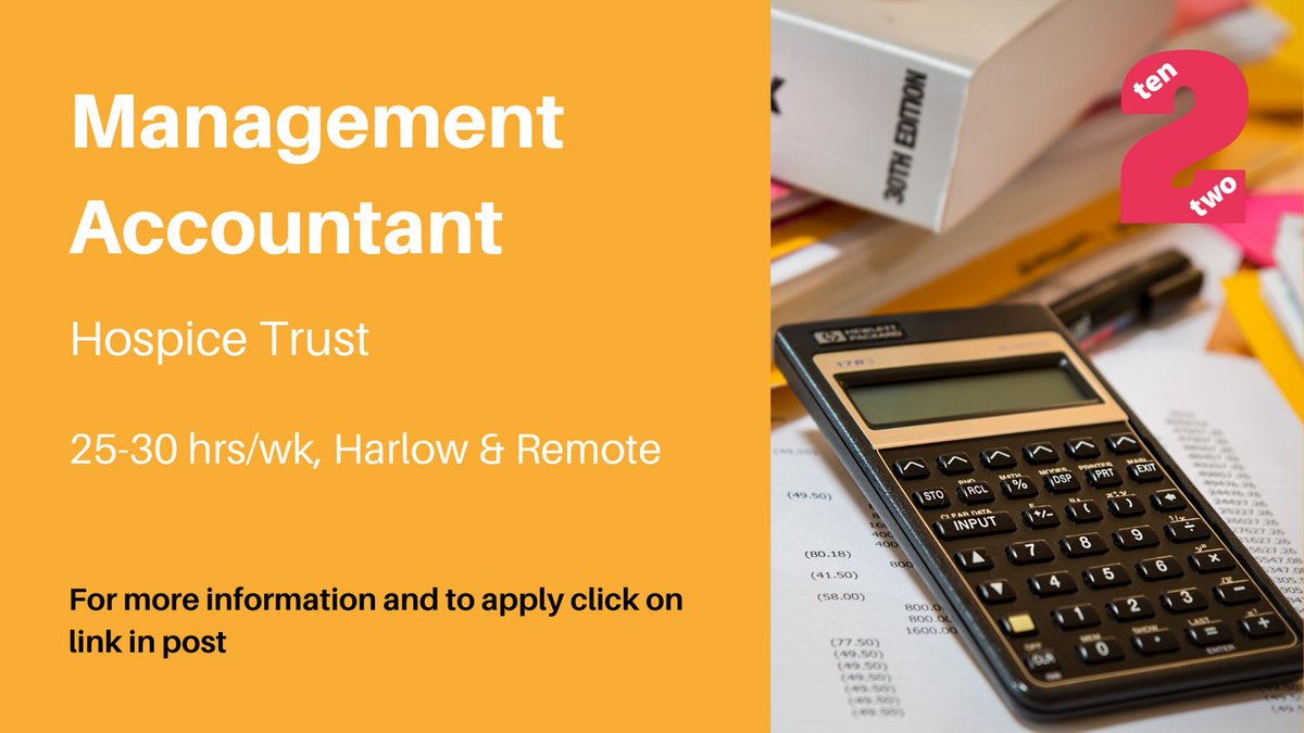 Ten2Two's tweet photo. Are you an experienced Management Accountant, looking for an exciting flexible opportunity with purpose? Our client, a wonderful local Hospice Trust is looking for an experienced finance professional to join their team.  

https://t.co/vdipy2knCO 

#accountant #hybridworking https://t.co/gOuWs9IELI