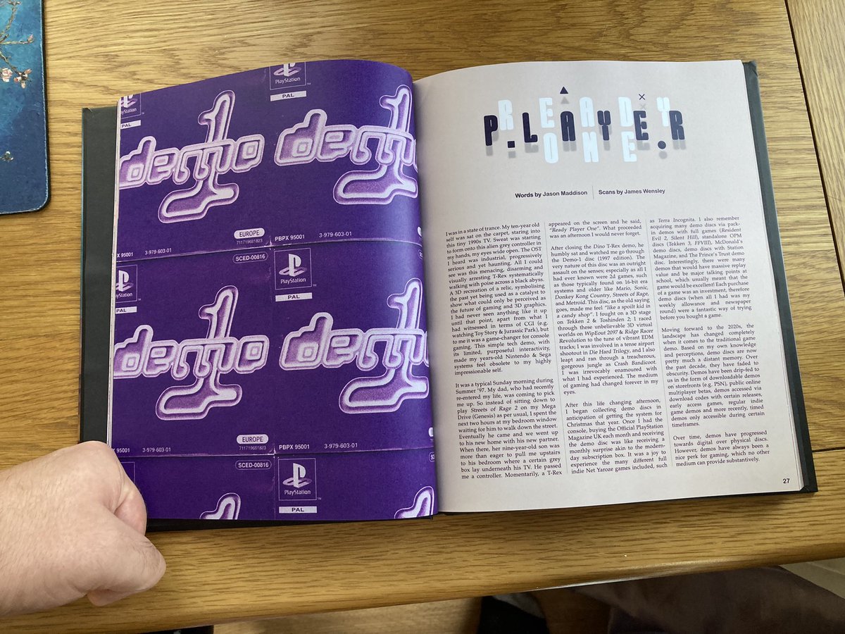 PlaySushiUK's tweet photo. In [lock-on] 001, you can read my debut gaming articles, ‘Ready Player One’ &amp; ‘I Have Lived’. Both of these look at my childhood with the #PS1 and also its demo discs. I hope these bring back some memories for readers! 

Order the journal here: https://t.co/32g9ANl4SC

#LockedOn https://t.co/fKqljCXjed