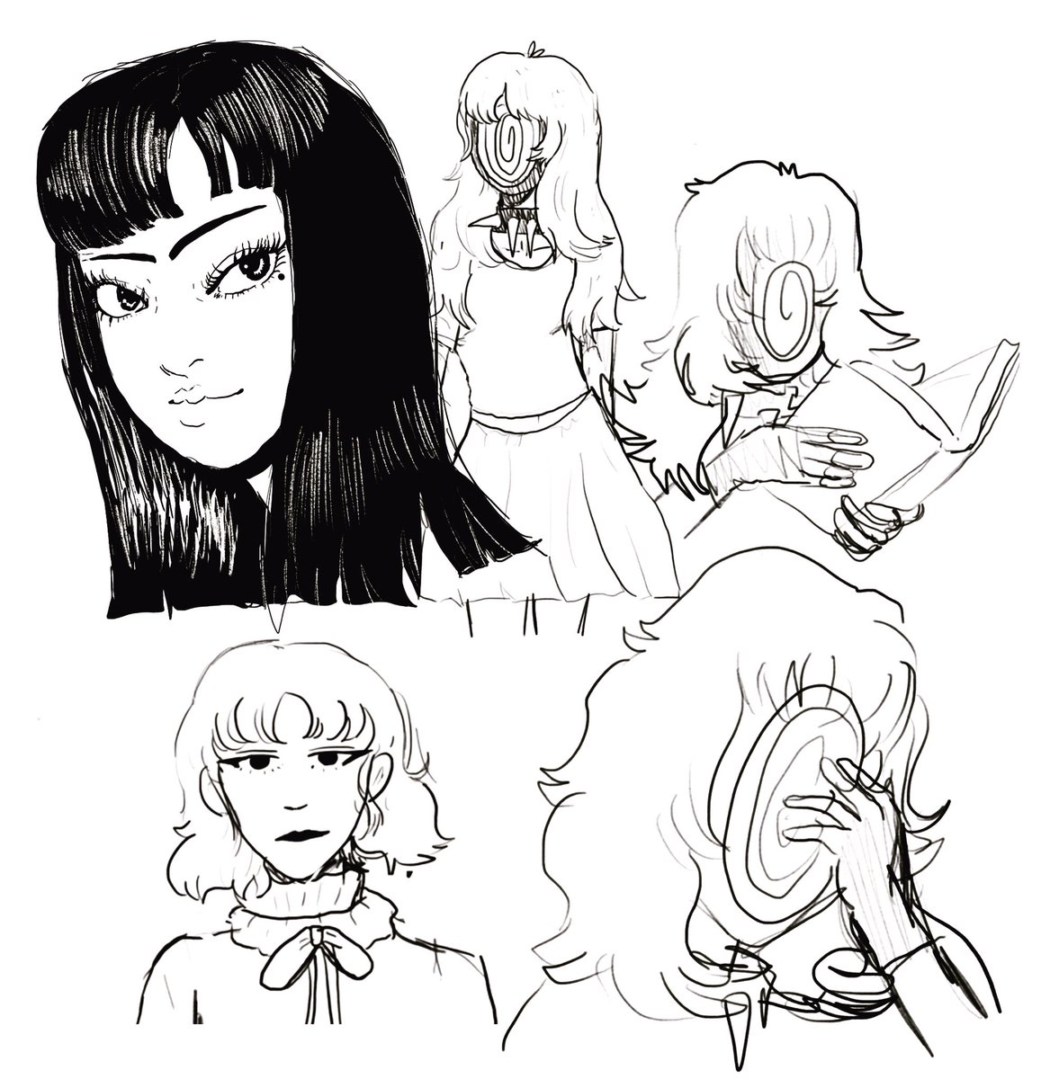 studies! 

#artistsontwitter #horrormanga #ocart #horrorart