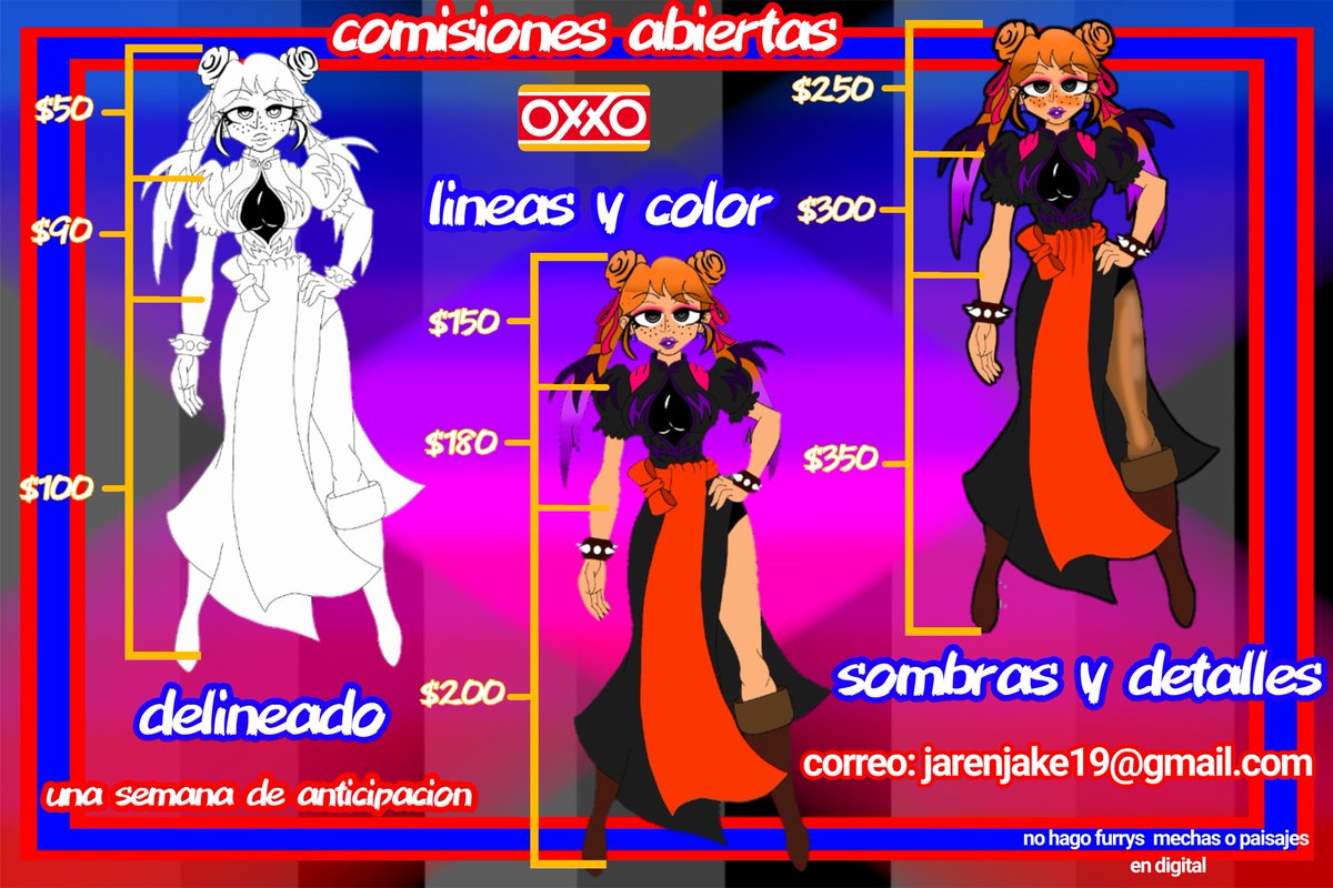 jakepainterfox's tweet photo. Commissions open!
-The prices of the image are in Mexican pesos.
-I recommend, give me all the details by direct message, so that I can give you a price
-Only payments in Mexican pesos https://t.co/gNExFnTLDc