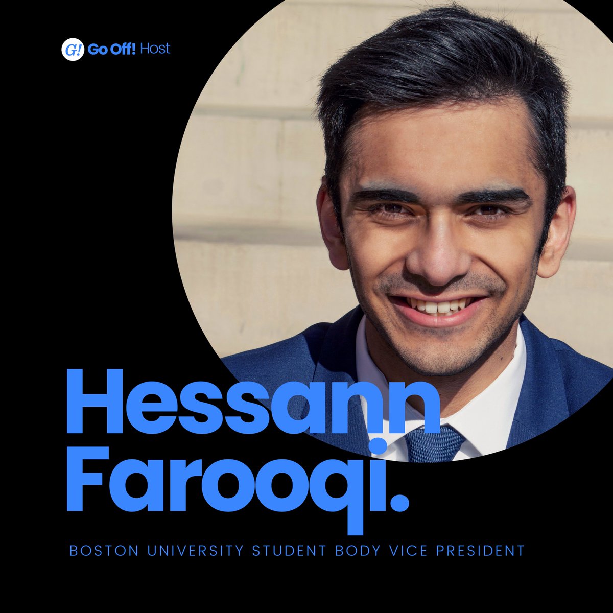 GoOffCo's tweet image. We’re thrilled to announce that Hessann Farooqi (@hessannf), Executive Vice President of Boston University Study Government (@BUStudentGov), will be hosting a convo at the Festival of Conversations too!
#gooffhost #goofflaunch 🚀🐾