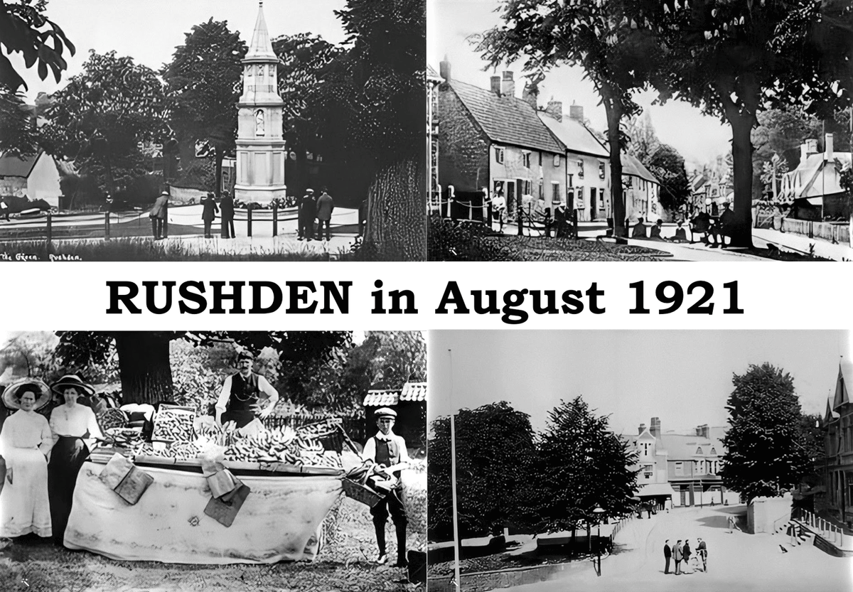LoveRushden's tweet photo. One hundred years ago, Rushden’s new War Memorial was under construction on the village green. Read more news from August 1921 on the Rushden Museum site here: https://t.co/Wondc1xPPL 
❤️ #LoveRushden #RushdenHistory https://t.co/8bBX0MunGT