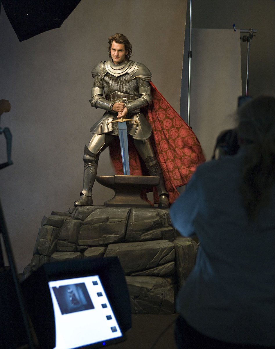 AniSWISSarts's tweet photo. #RogerFederer as King Arthur - during the photo shooting session - photographed by Annie Leibovitz
#Federer40 🎾 🏆 https://t.co/OUQXhx6aKK