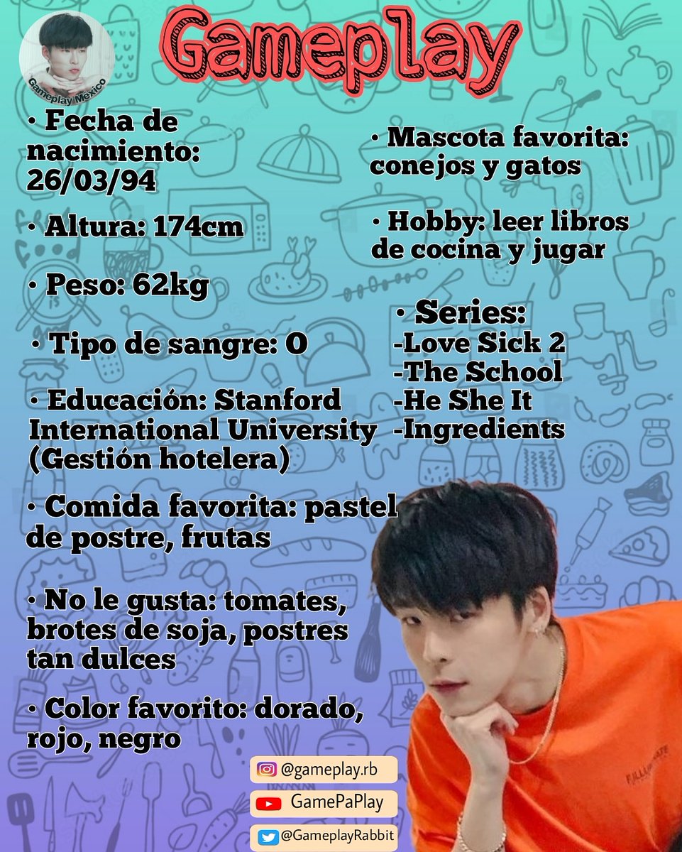 GameplayMexico's tweet photo. Gameplay es Actor cantante y chef,
Próximamente participará en Work From Heart The Series y Bite Me 

#GamplayRB #GamePawsRB #MaBabies https://t.co/on24lUpUrY