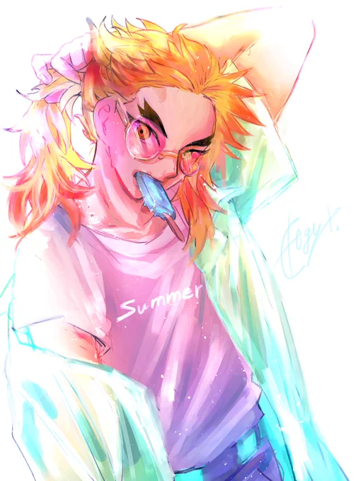 #odaibako
 
summerな煉獄さん 