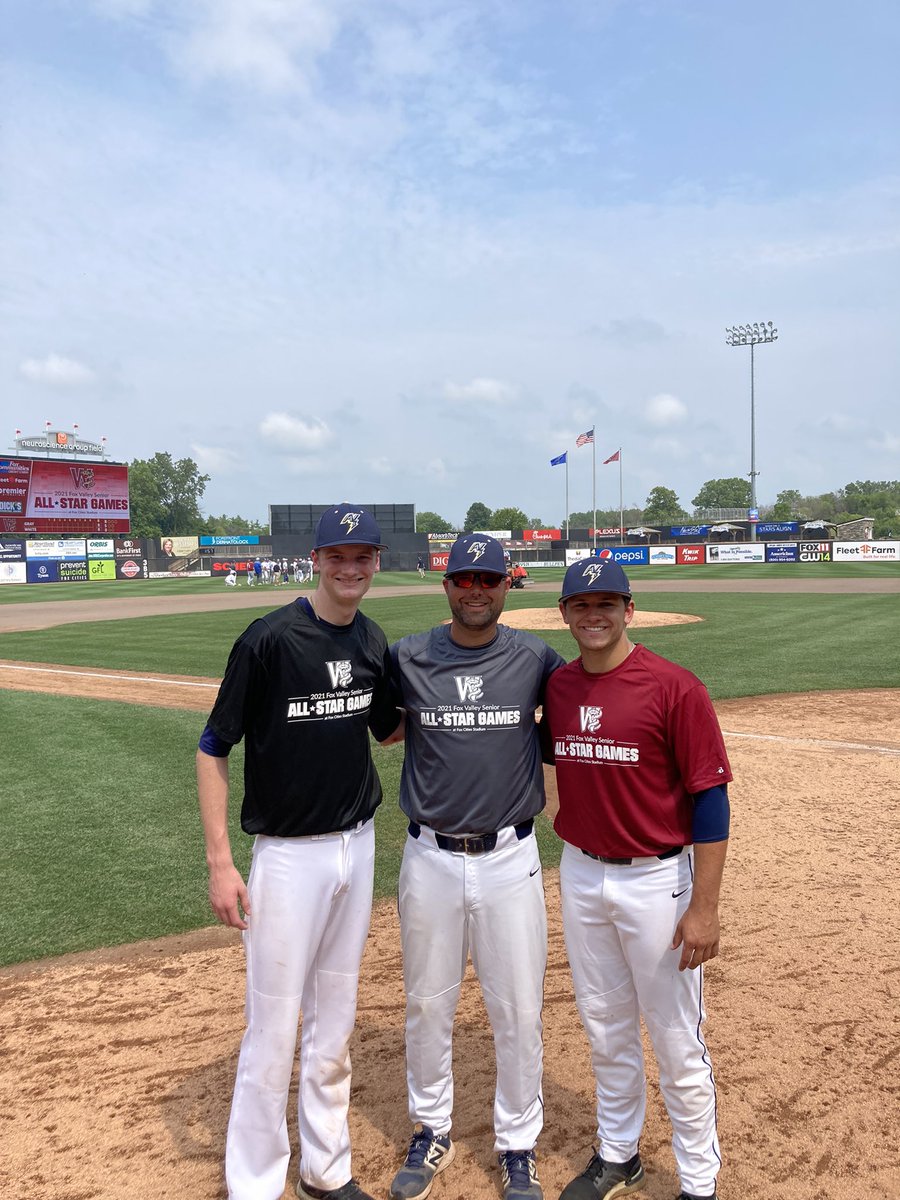 Mother Nature held up enough for <a href="/GageSmith38/">Gage Smith</a> Black Team to take down <a href="/Wzuck23/">Wilson Zuck</a> and Coach Maves Cardinal squad 5-3 in the Fox Valley All-Star Game today! Gage had a single for an RBI and pitched 2 strong innings…Wilson scored a run in the 6th! #LightningPride