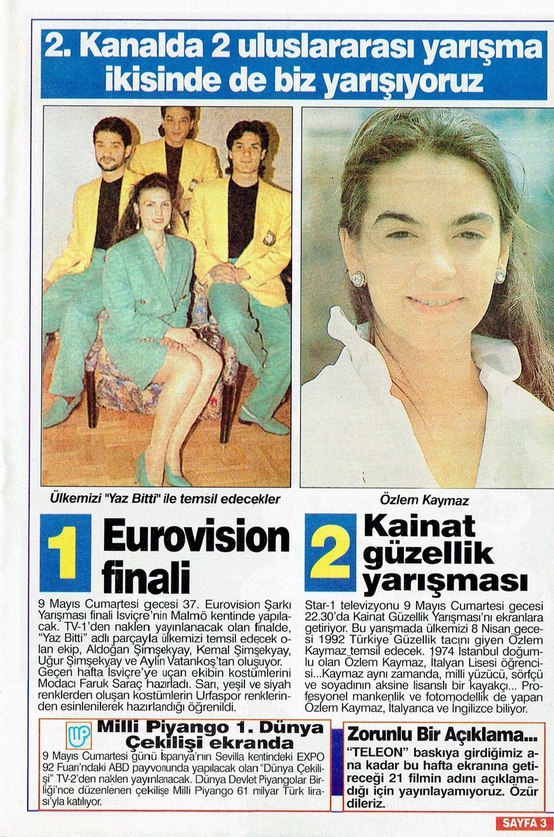 Mehmetcan198's tweet photo. #pazar #Mayıs1992 #EurovisionŞarkıYarışması #YazBitti kültür sanat dolu efsane zamanlar.#AylinVatankoş @vatankosaylin https://t.co/Fw2e06QIh3