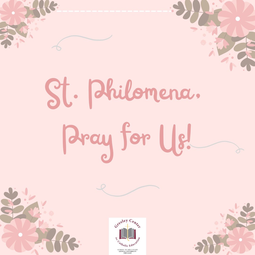 St. Philomena, patron saint of infants, babies, and youth, pray for us!
#CatholicEdChat